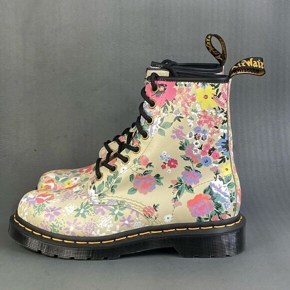 Dr. Martens 1460 Floral Mash Up Backhand Boots Parchment Beige New Size US 6 - Picture 3 of 10